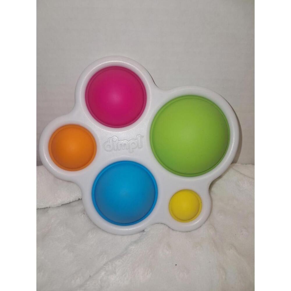 Fat Brain Toys Dimple Pop It Fidget  Hard Plastic Rainbow Silicone Bubbles T91